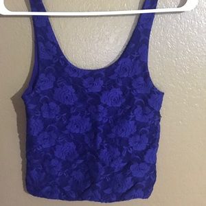 Blue LACE crop top